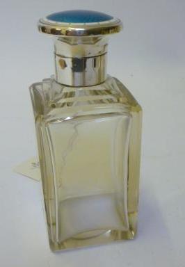 Appraisal: AN ART DECO GLASS SCENT BOTTLE of square section with