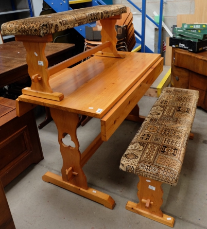 Appraisal: Pine Breakfast Table and Benches