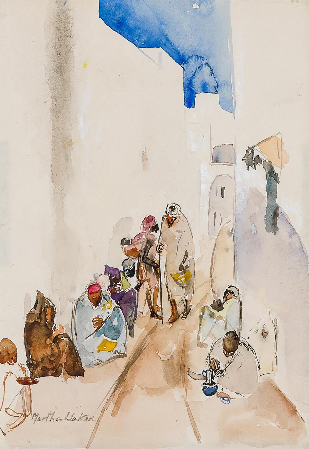 Appraisal: MARTHA WALTER American - Middle Eastern Street Scene watercolor on