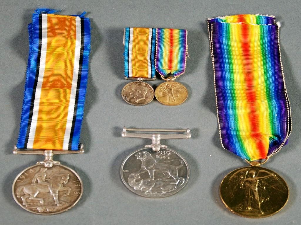 Appraisal: TWO WORLD WAR I SERVICE MEDALS AWARDED TO LIEUT C