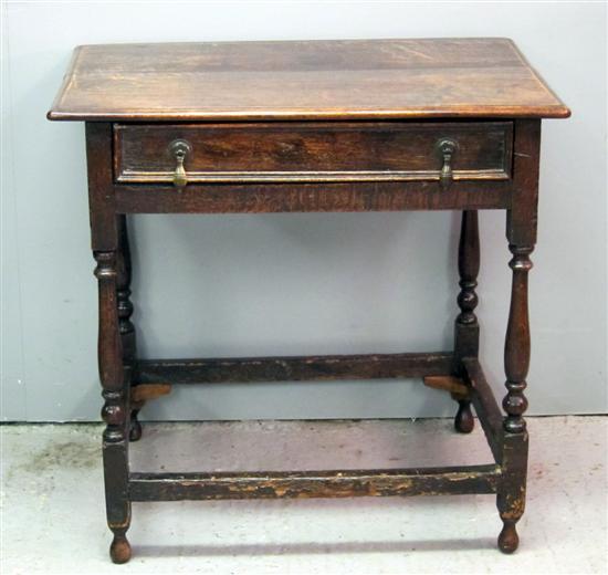 Appraisal: th century oak side table with a single drawer on