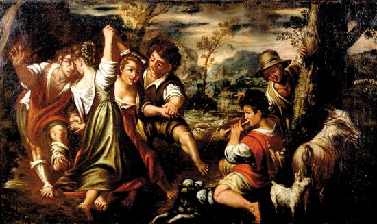 Appraisal: Francesco Bassano II attributed to Italian - BUCOLIC DANCE oil