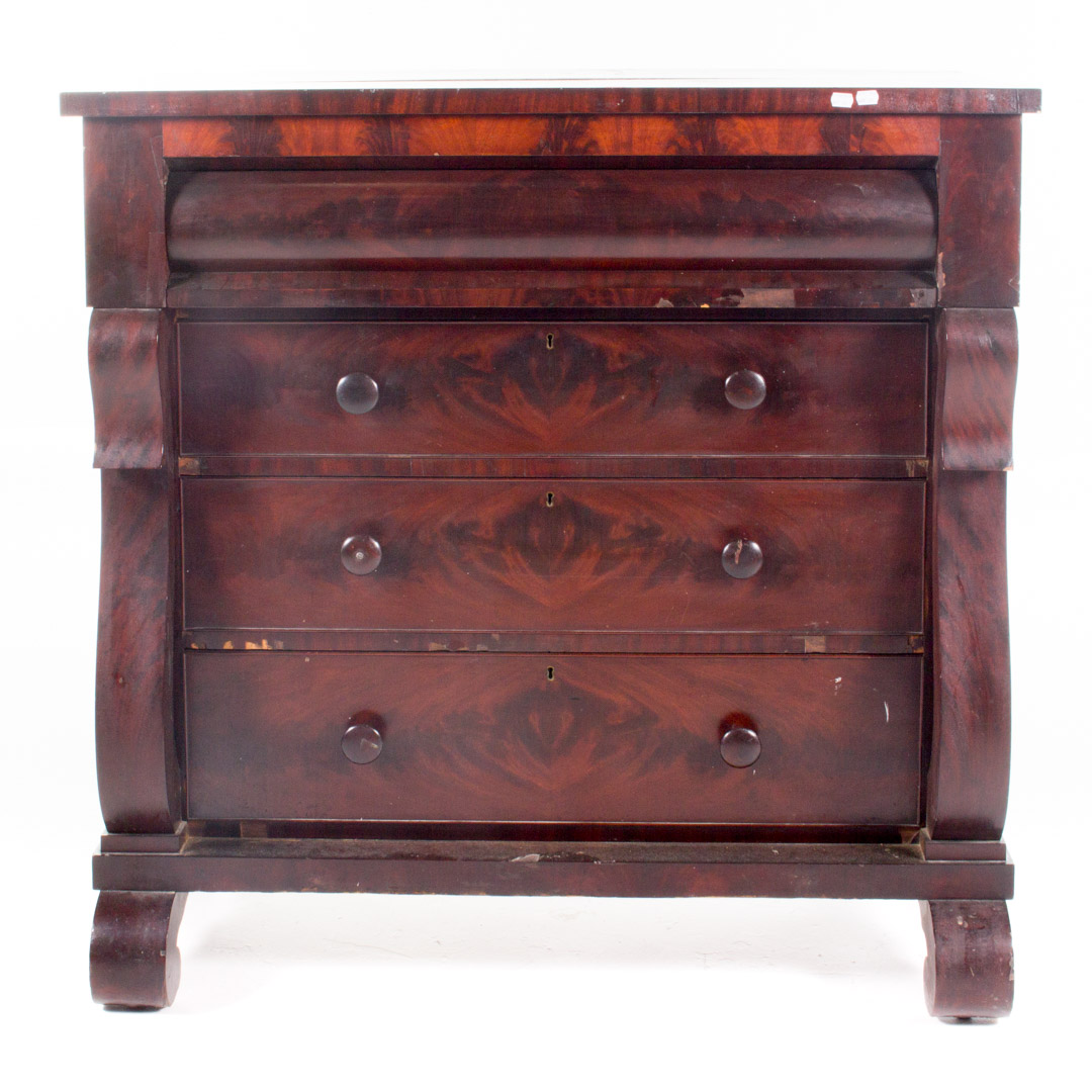 Appraisal: American Classical mahogany and pine chest H in W Condition