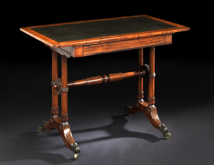 Appraisal: William IV Rosewood Library Table second quarter th century the