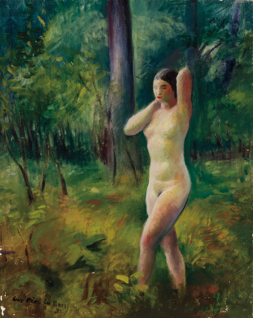 Appraisal: GUY PENE DU BOIS American - Nude Woods oil on