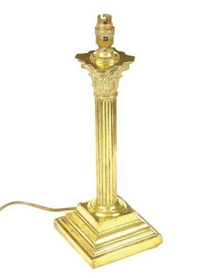 Appraisal: A brass corinthian column lamp in cm h