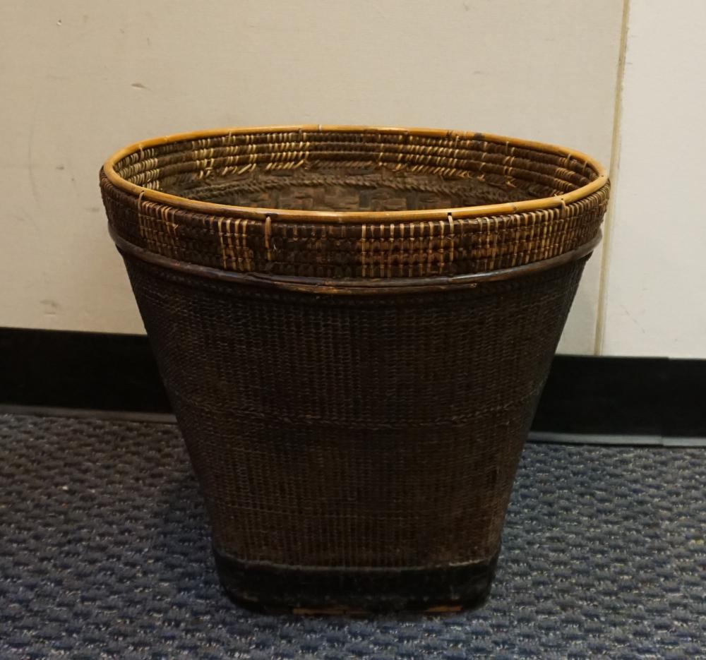 Appraisal: SOUTHEAST ASIAN PARTIALLY TARRED BASKET-WOVEN BAMBOO AND CANE JARDINI RE