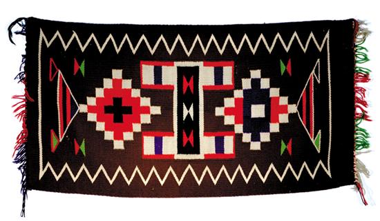 Appraisal: Germantown Navajo rug with red black purple green and undyed