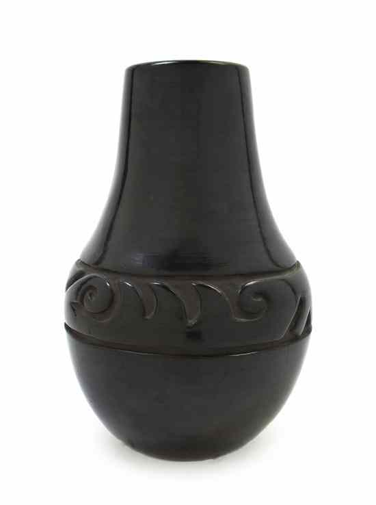 Appraisal: A Santa Clara Blackware Pottery Vase Margaret Tafoya - of