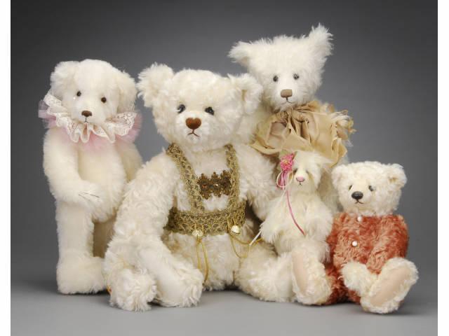 Appraisal: Lot Five White Contemporary Artist Bears Includes Beverly Port Celestial