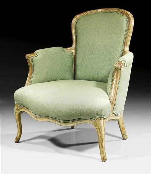 Appraisal: PAINTED BERGERE Louis XV Paris th century Shaped and grey