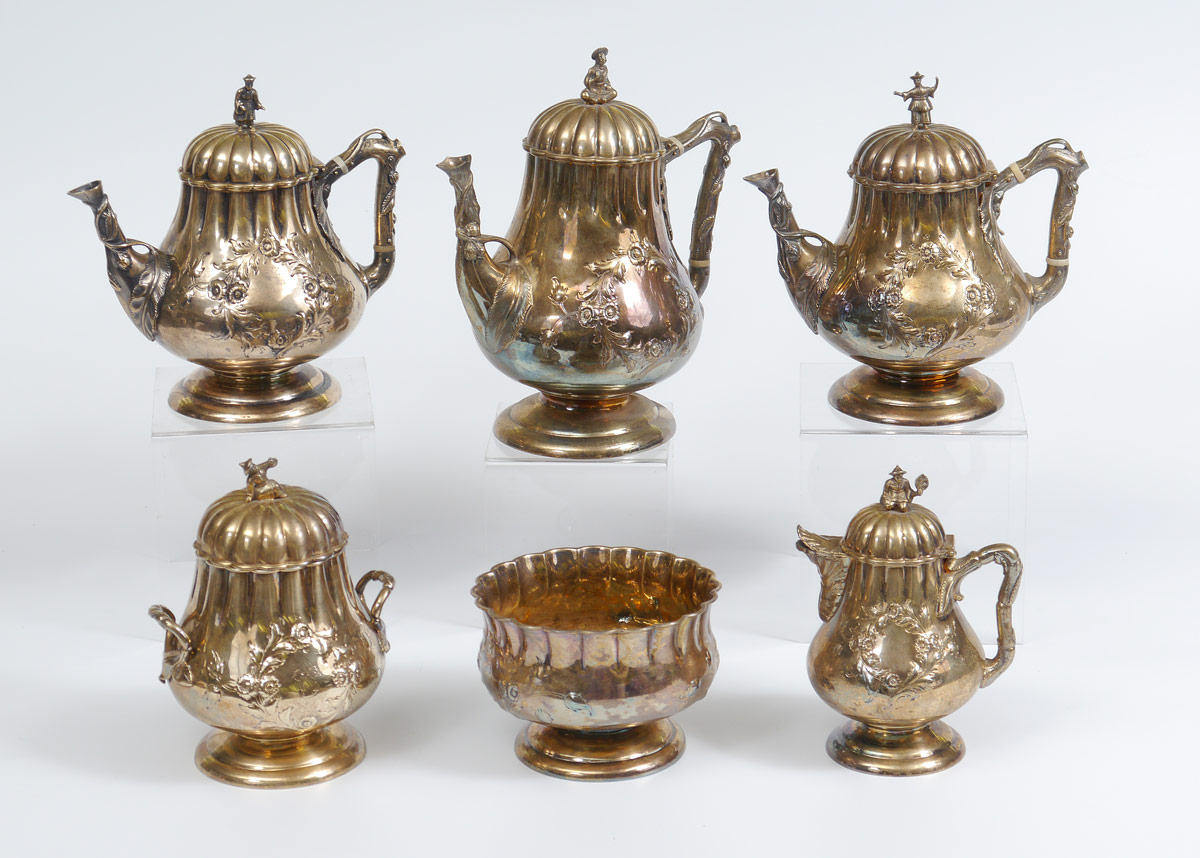 Appraisal: BAILEY CO PHILADELPHIA SILVERPLATE TEA SET piece tea service by