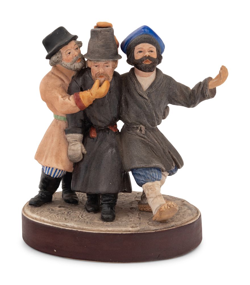 Appraisal: A Russian Bisque Porcelain Figural Group of Peasants A Russian