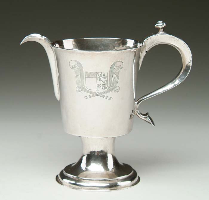 Appraisal: CHARLES II SILVER PLAIN EWER C M London Beaker shaped