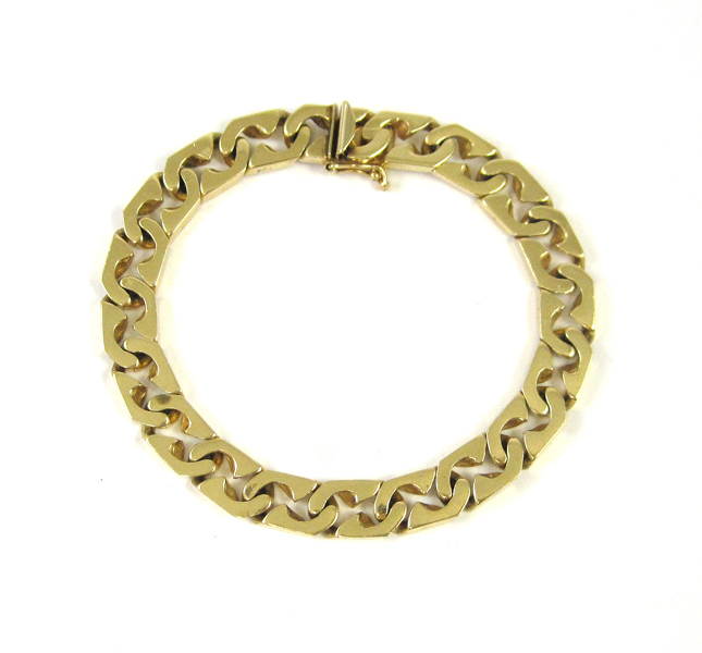 Appraisal: FOURTEEN KARAT YELLOW GOLD CHAIN BRACELET measuring - inches in