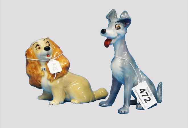 Appraisal: Wade Disney Blow Up Figure of Lady and Tramp restored