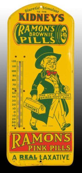 Appraisal: Ramon's Brownie Pills Tin Thermometer Description Circa to s Some