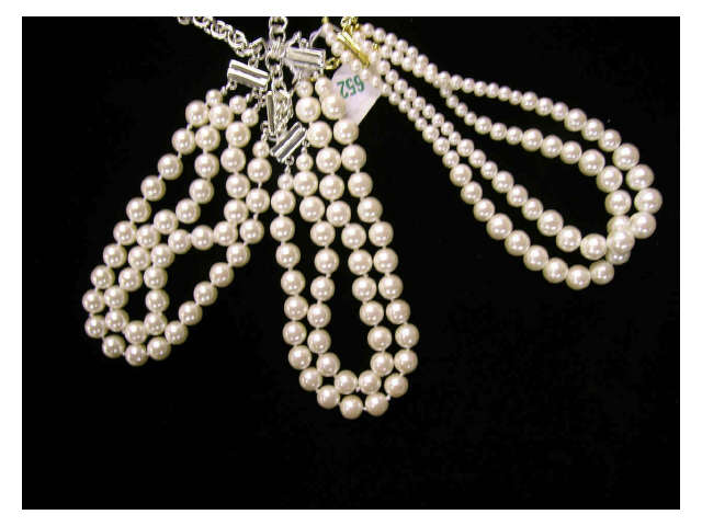 Appraisal: Three double strand faux pearl necklaces in various lengths two