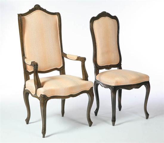 Appraisal: SET OF TEN FRENCH-STYLE CHAIRS Continental th century mixed woods