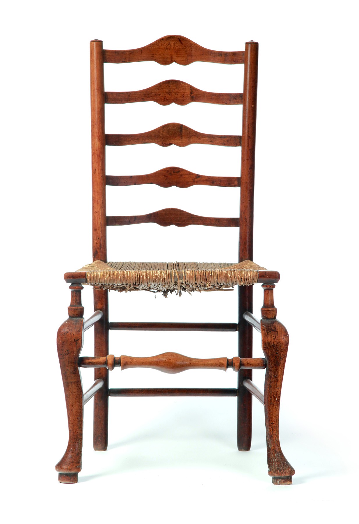 Appraisal: ENGLISH LADDERBACK SIDE CHAIR Late th-early th century mixed woods