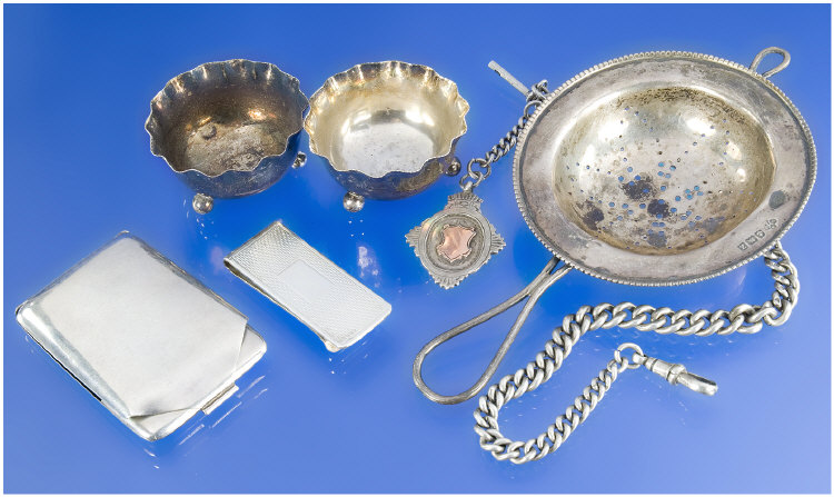 Appraisal: Small Collection Of Silver Items Comprising A Silver Graduating Albert