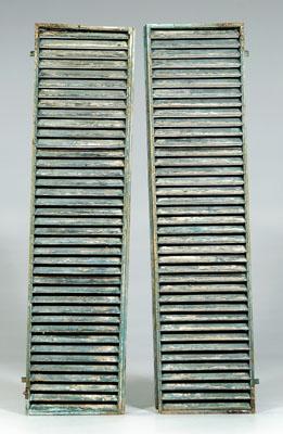 Appraisal: Pair Regency window shutters probably pine throughout each with wrought