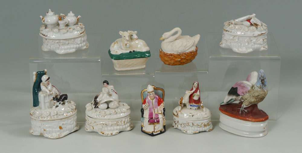 Appraisal: GROUP OF FAIRING BOXES China souvenir trinket boxes from the