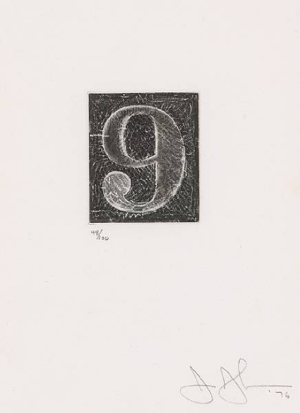 Appraisal: Jasper Johns American born from Numerals F ULAE Etching aquatint