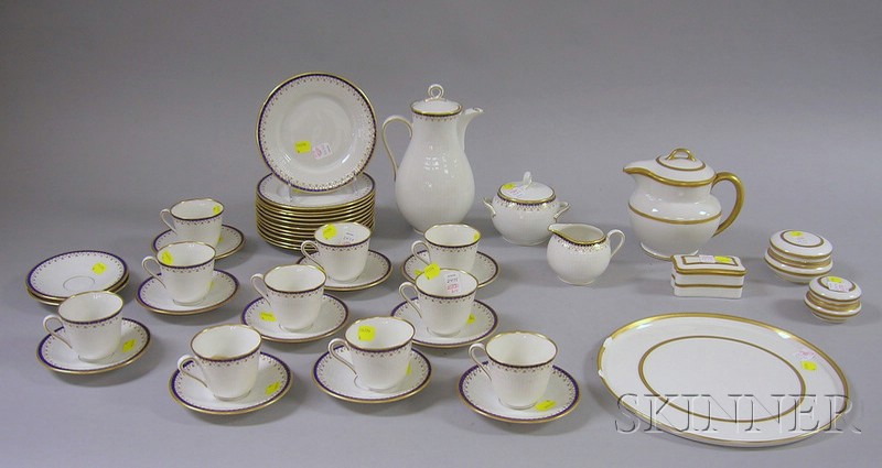 Appraisal: Thirty-seven Piece Rorstrand Gilt and Cobalt Decorated Tosca Pattern Porcelain