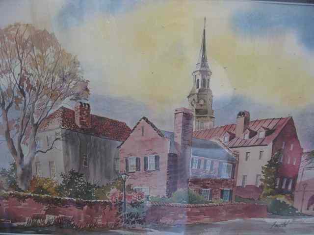 Appraisal: Virginia Fouche Bolton lithograph Charleston S C artist church signed