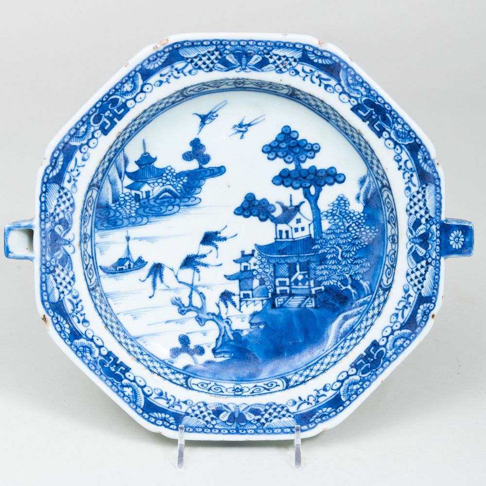 Appraisal: Chinese Export Blue and White Porcelain Hot Water Plate x