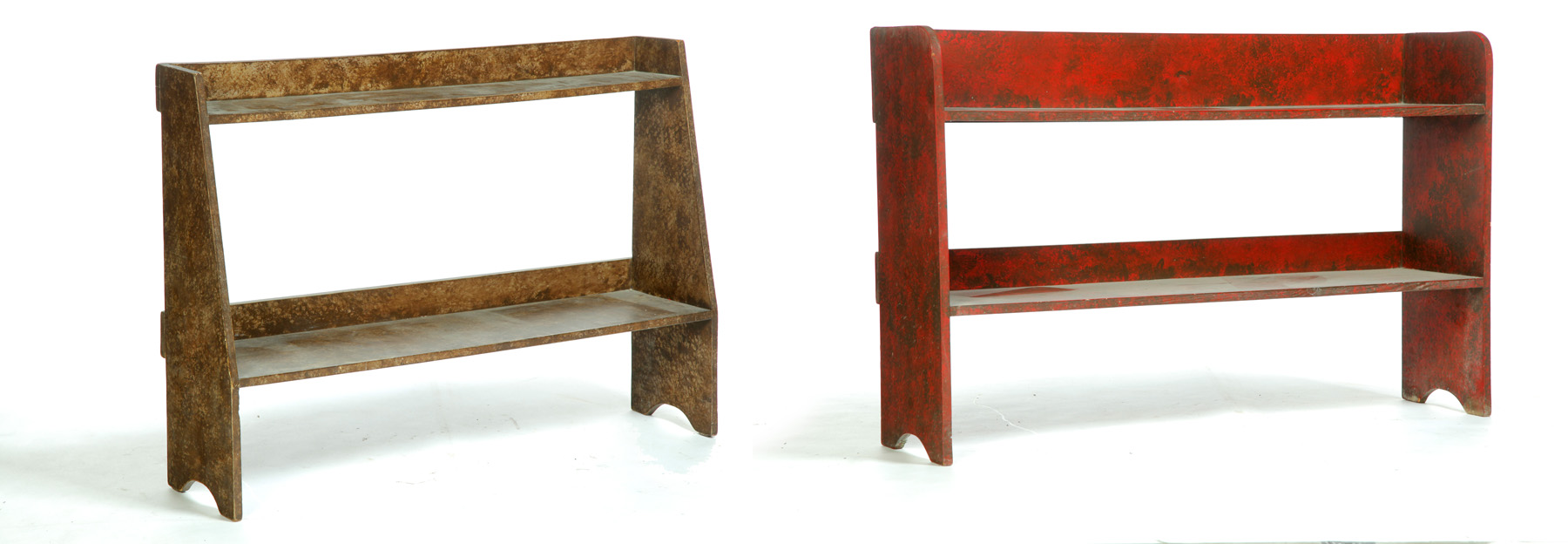 Appraisal: TWO COUNTRY-STYLE BUCKET BENCHES American th quarter- th century mixed