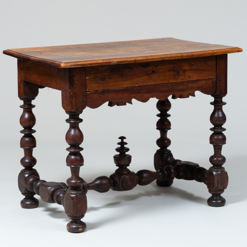 Appraisal: Continental Baroque Style Turned Walnut Table x x in Condition