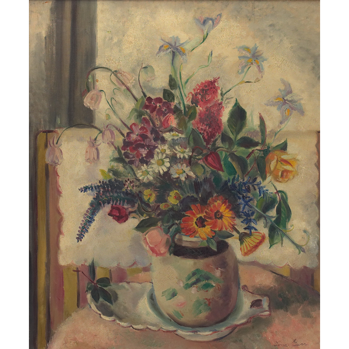 Appraisal: Lena Gurr American - A Pot Full of Posies oil