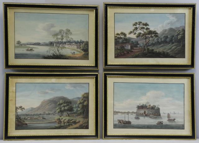 Appraisal: Set of Chinese Export Gouaches Unsigned From a Rye Brook