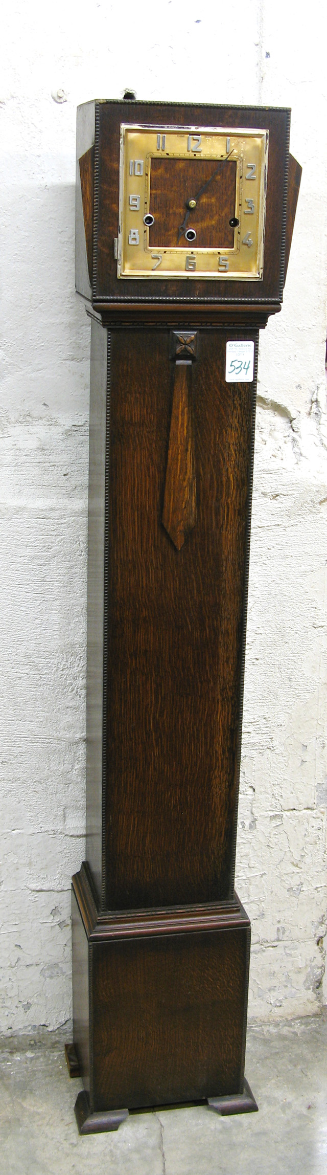 Appraisal: ART DECO GRANDMOTHER FLOOR CLOCK English c - the oak