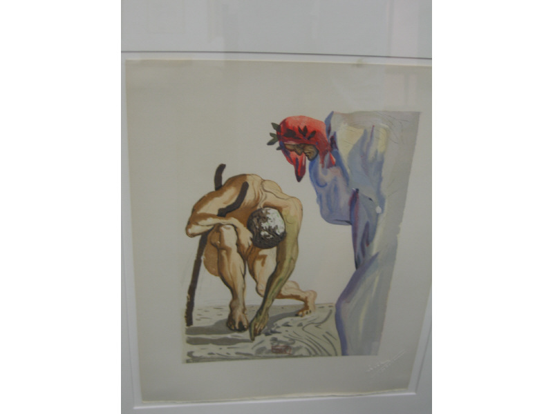 Appraisal: ATTRIBUTED TO SALVADOR DALI SPANISH - PURGATORY colored lithograph published