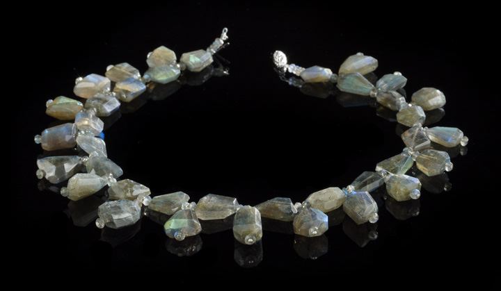 Appraisal: Dramatic Labradorite Necklace with Drops the necklace composed of shaped