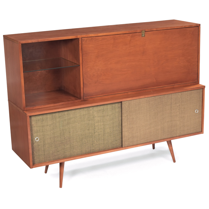 Appraisal: Paul McCobb Planner Group desk cabinet by Winchendon maple upper