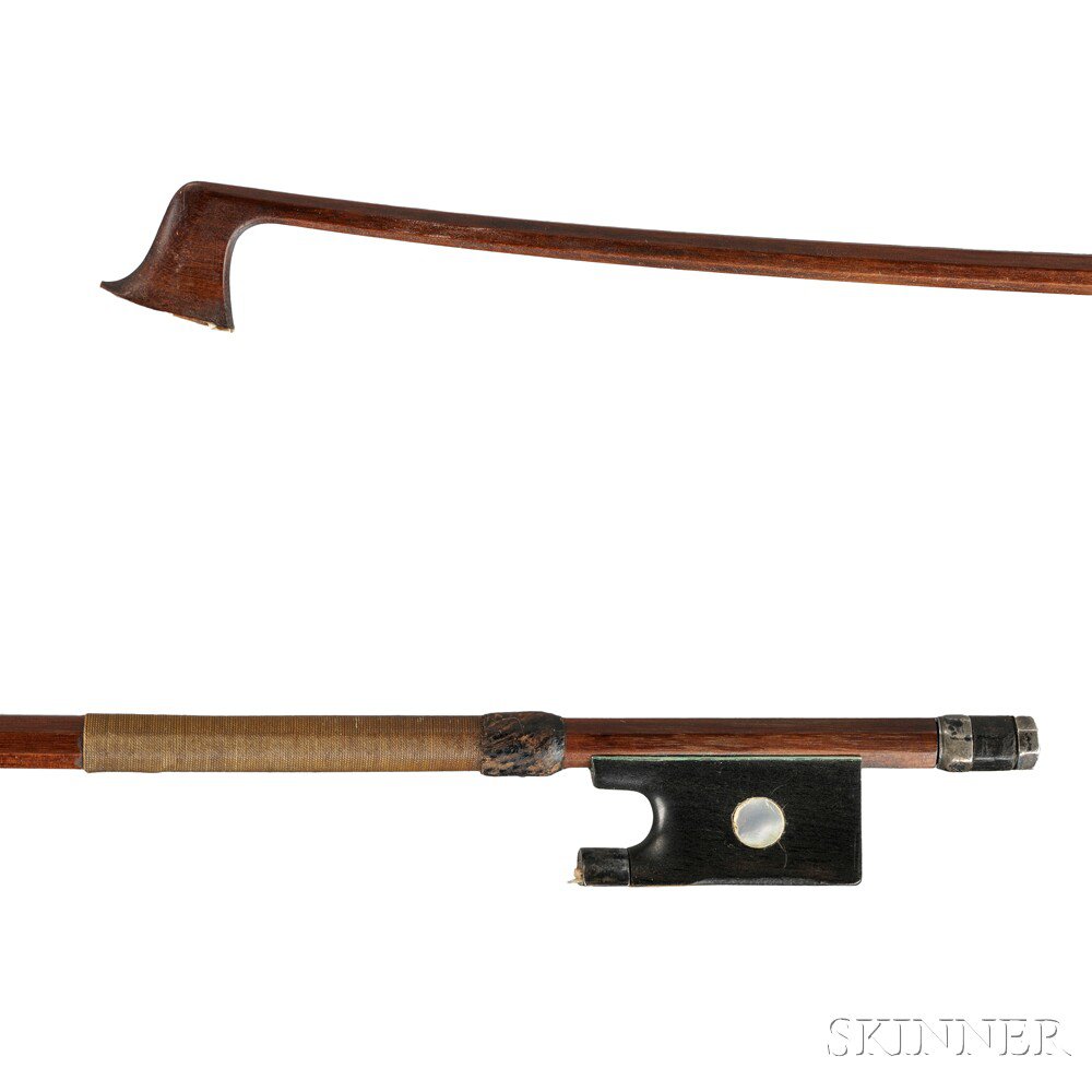 Appraisal: Silver-mounted Violin Bow the octagonal stick unstamped weight grams Estimate