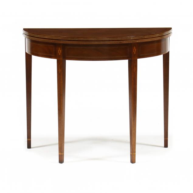 Appraisal: BAKER HISTORIC CHARLESTON REPRODUCTION INLAID MAHOGANY CARD TABLE Late th