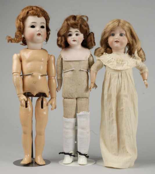 Appraisal: Lot of German Bisque Child Dolls Description Bisque shoulder head