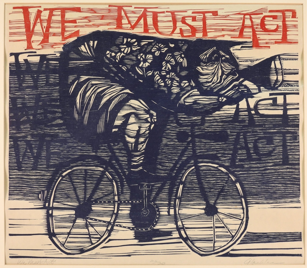 Appraisal: RAYMOND GLOECKLER WE MUST ACT WOODBLOCK PRINT United Statesb Titled