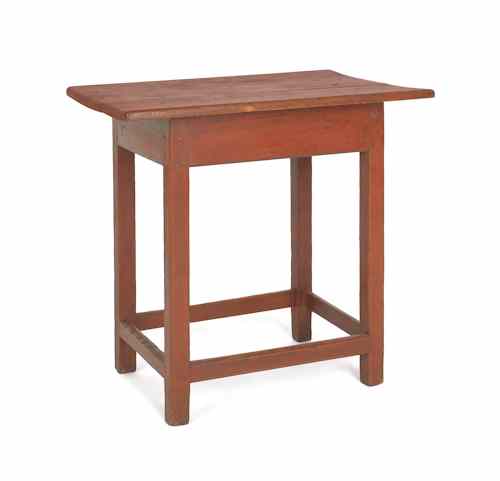 Appraisal: New England maple and pine painted tavern table ca retaining