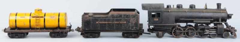 Appraisal: Pressed Steel Buddy L Freight Train Set Includes steam engine