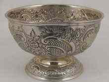 Appraisal: A silver embossed rose bowl hallmarked Sheffield approx cm dia