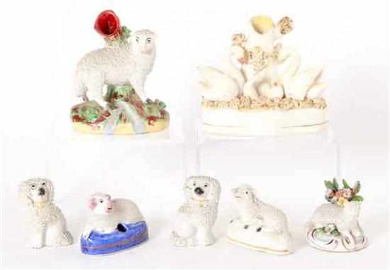 Appraisal: Collection of Staffordshire animal figures late th century comprising sheep