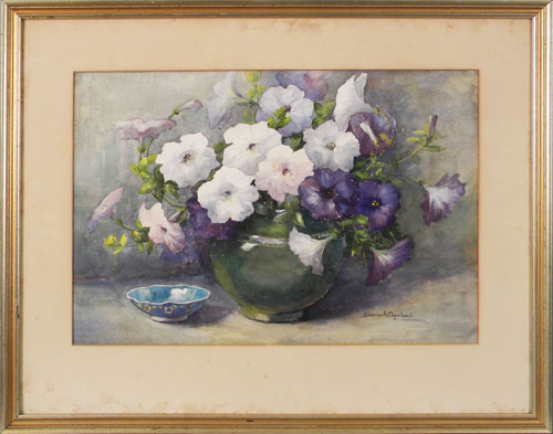 Appraisal: Eleanore Copeland American b watercolor still life x