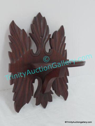 Appraisal: Late Victorian Mahogany Wall Sconce Shelf Mahogany wall shelf or