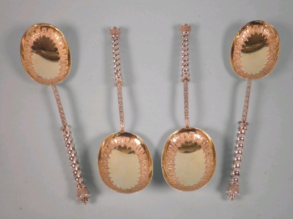 Appraisal: A set of four Victorian silver spoons each with a